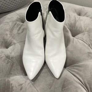 Sam Edelman white booties with kitten heel